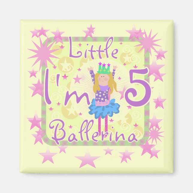 Imán Ballerina 5 camisetas de cumpleaños y regalos (Frente)