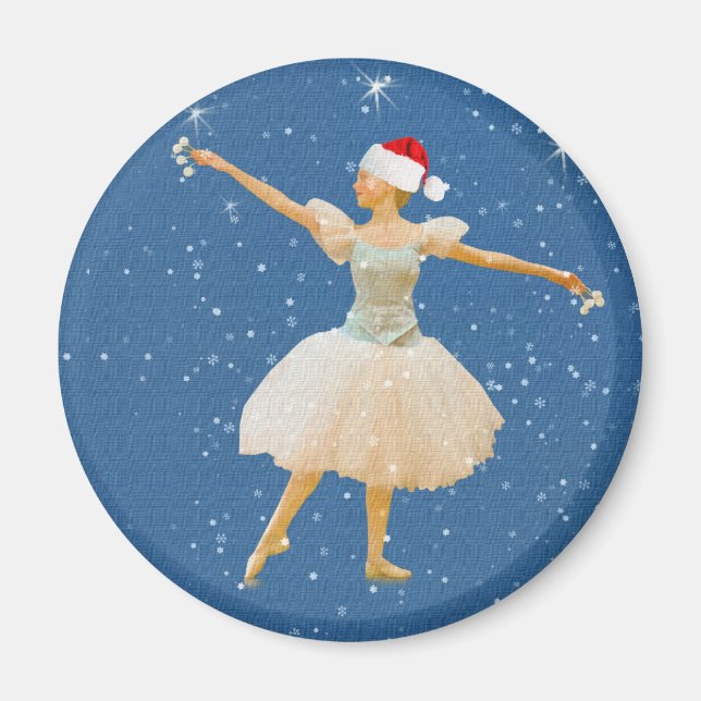 Imán Ballerina navidad con Castanets Magnet (Frente)