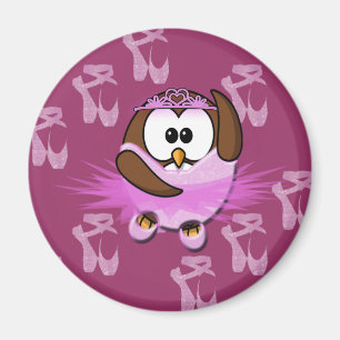 Imán Ballerina owl - purpurina