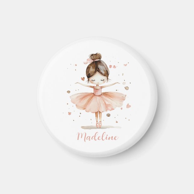 Imán Ballerina Personalized Name Girly (Frente)