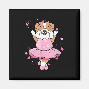 Imán Ballerina Rosa Bulldog Inglés Canción De Perro En 