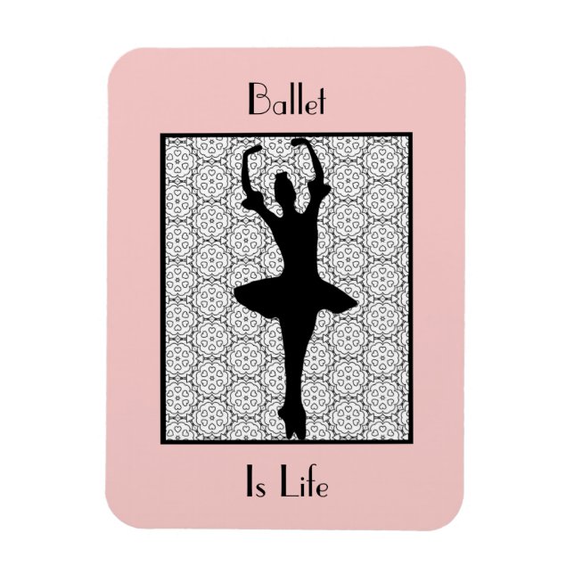 Imán Ballerina Silhouette Ballet is Life (Vertical)