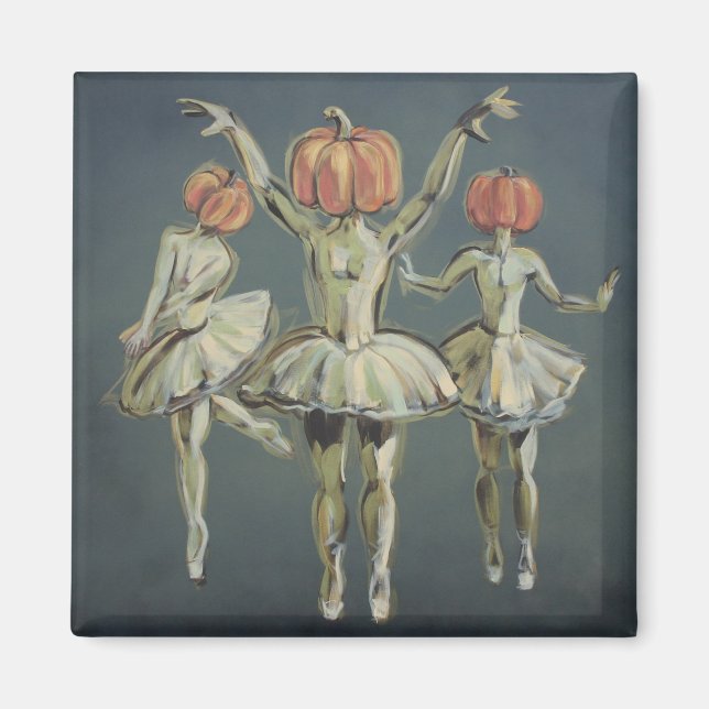 Imán Ballerinas con cabeza de calabaza (Frente)