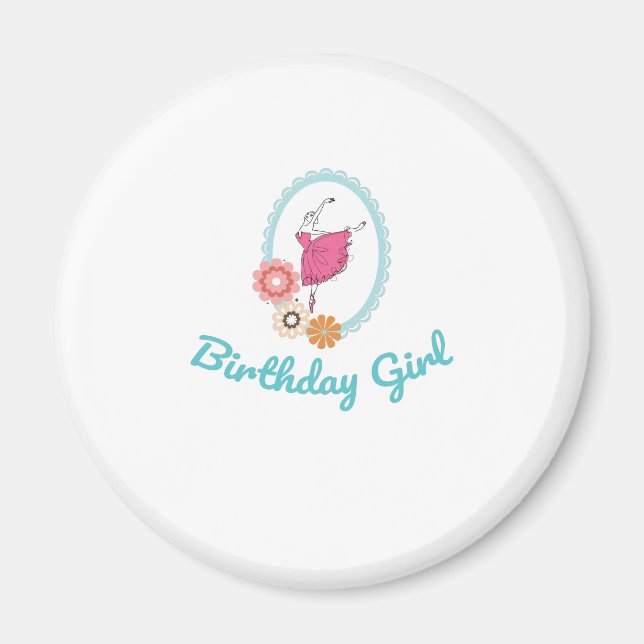 Imán Ballet Aniversario de la Fiesta de Cumpleaños de B (Frente)