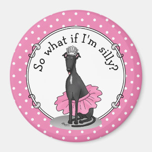 Imán Ballet Ballerina Princess Greyhound Dog (negro)