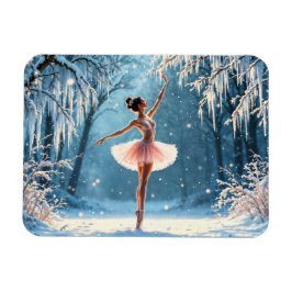 Imán Ballet de invierno hielo baile frosty vista del bo