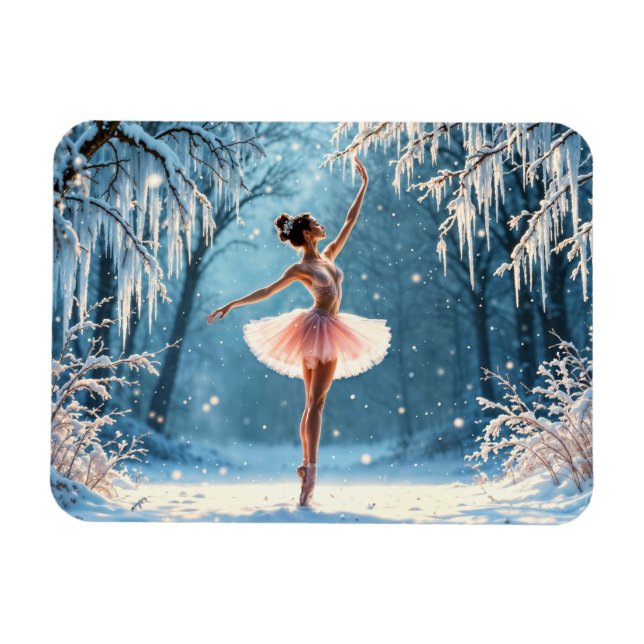 Imán Ballet de invierno hielo baile frosty vista del bo (Horizontal)