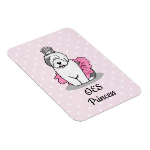 Imán Ballet lindo Princesa Pastor Inglés Viejo Gris 1