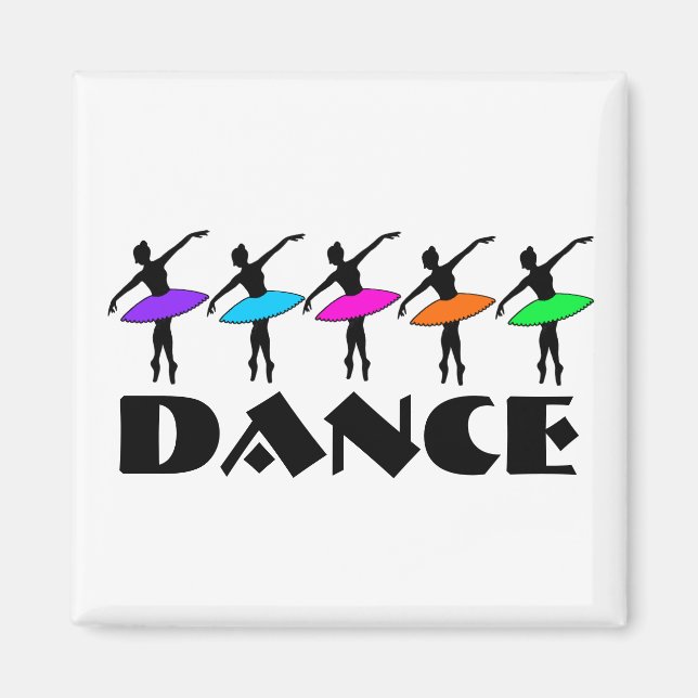 Imán Ballet Neon Ballerinas Dance Teacher Dancer Magnet (Frente)