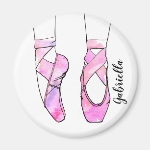 Imán Ballet personalizado de Ballerina Rosa