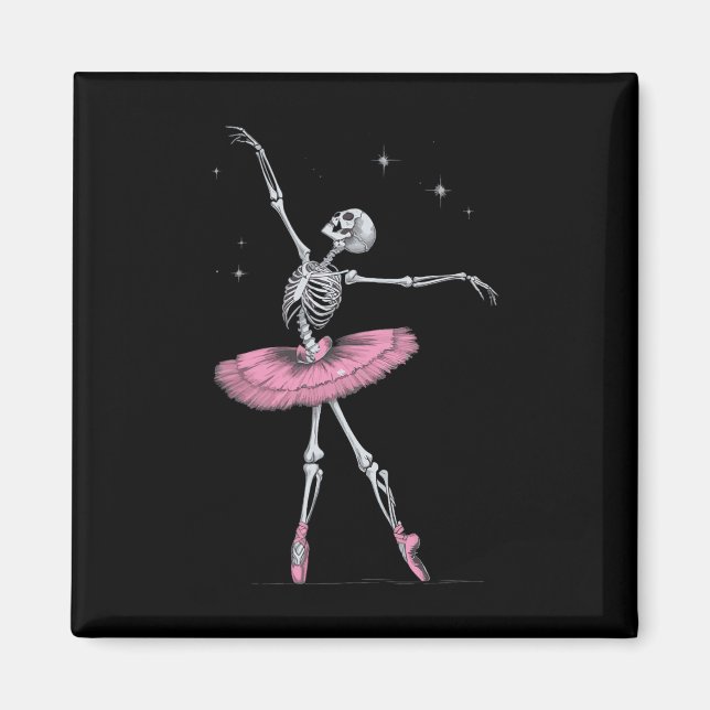 Imán Ballet Skeleton Halloween Disstume Funny Skull (Frente)