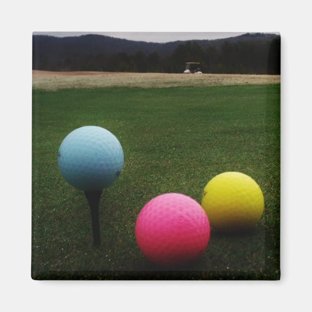 Imán Balls de golf AMARILLAS, ROSAS Y AZULES (Frente)