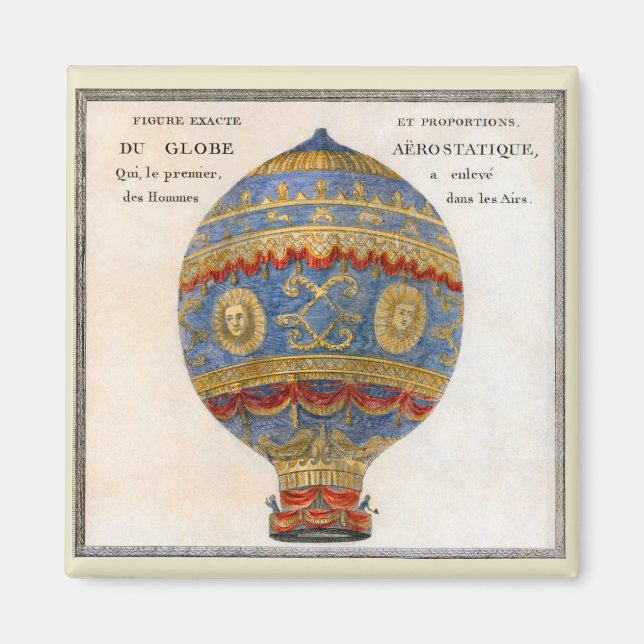 Imán Balón de aire caliente de los hermanos Montgolfier (Frente)