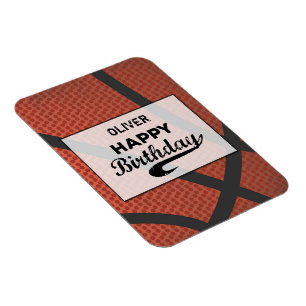 Imán Balón de Baloncesto Cumpleaños Nombre Personalizad