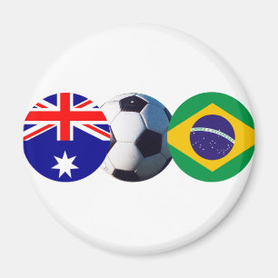 Imán Balón de fútbol Australia y Brasil Bandera el MUSE