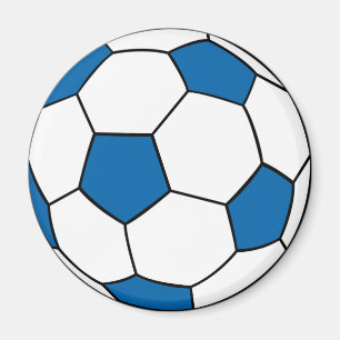 Imán balón de fútbol azul y blanco