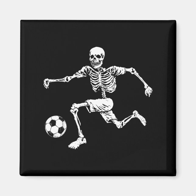 Imán Balón de fútbol divertido esqueleto  (Frente)