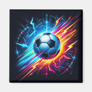 Imán Balón de fútbol eléctrico futurista relámpago