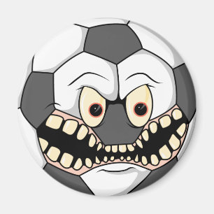 Imán balón de fútbol furioso y enfadado