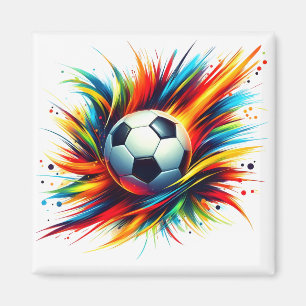 Imán Balón de fútbol futurista abstracto
