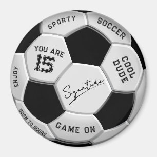 Imán Balón de Fútbol Personalizado Cumpleaños Edad No