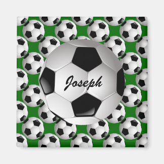 Imán Balón de fútbol personalizado en patrón de fútbol