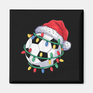 Imán Balón de fútbol Santa Hat Hombres Mujeres Navidade