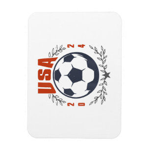 Imán Balón de Fútbol USA 2024 Estrellas & Corona de Lau