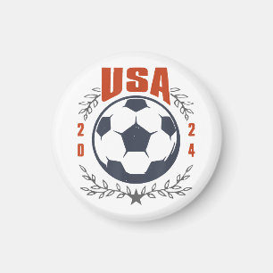 Imán Balón de Fútbol USA 2024 Estrellas y Corona de Lau
