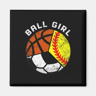Imán Baloncestista Chica Fun Softball Baloncestista Bal