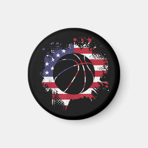 Imán Baloncestista de Bandera Americana