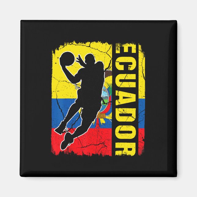 Imán Baloncestista ecuatoriano Bandera de Ecuador Baske (Frente)