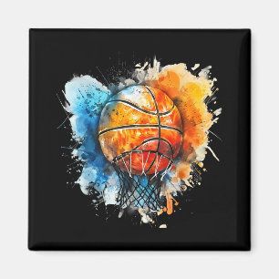 Imán Baloncesto acuarela colorido dibujo Baloncesto