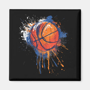 Imán Baloncesto acuarela Dibujo Artístico Baloncesto L