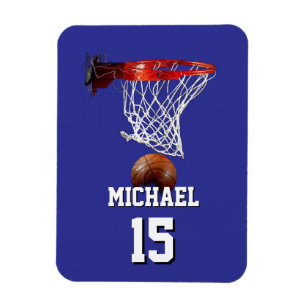 Imán Baloncesto Agrega tu nombre y número Pop Art