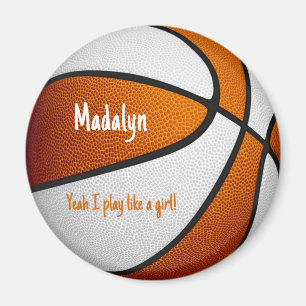 Imán baloncesto chica naranja blanco Juego como una niñ