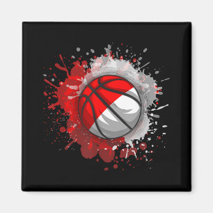 Imán Baloncesto con bandera de Indonesia