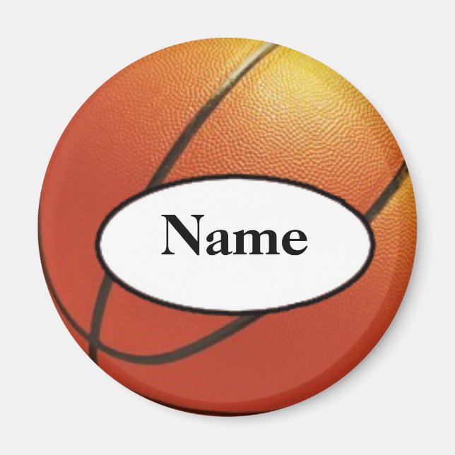 Imán baloncesto con tu nombre (Frente)