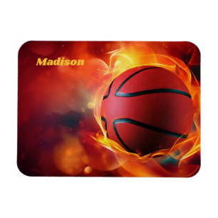Imán Baloncesto de floración de nombre personalizado