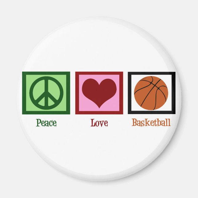 Imán Baloncesto de Peace Love (Frente)
