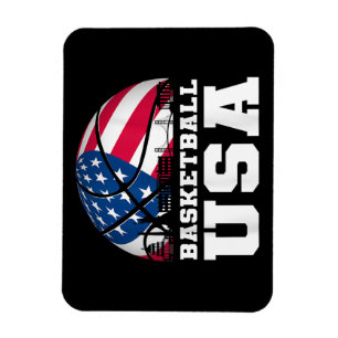Imán Baloncesto EEUU Apoya al equipo camiseta Bandera d