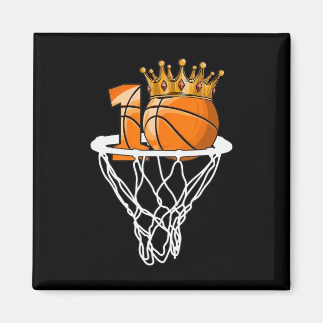 Imán Baloncesto Feliz 10 aniversario Bball Bball 10 año (Frente)