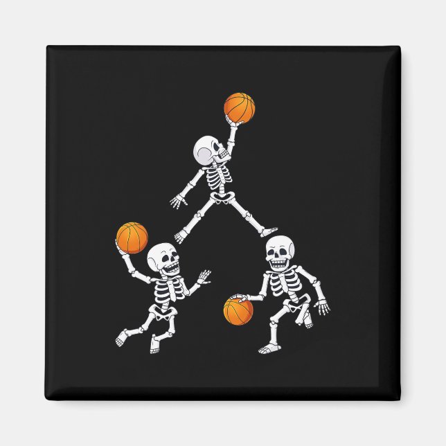 Imán Baloncesto Halloween Skeleton Dunking Dribble Boys (Frente)
