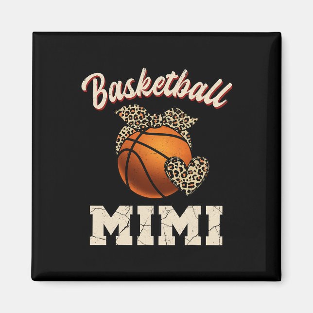 Imán Baloncesto Mimi Bandana Leopard Heart Fans Mother' (Frente)