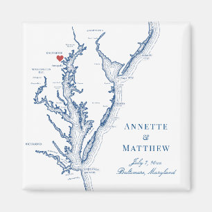 Imán Baltimore Maryland Chesapeake Bay Map Boda