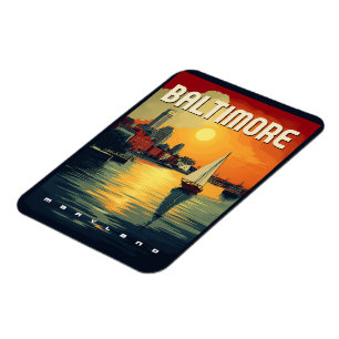 Imán Baltimore Retro Travel