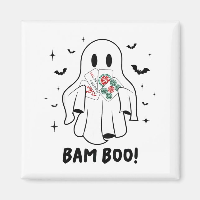 Imán Bam Boo Halloween Ghost Mahjong Funny Costume Game (Frente)