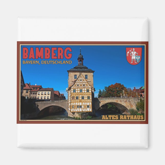 Imán Bamberg - Paisaje de Altes Rathaus (Frente)