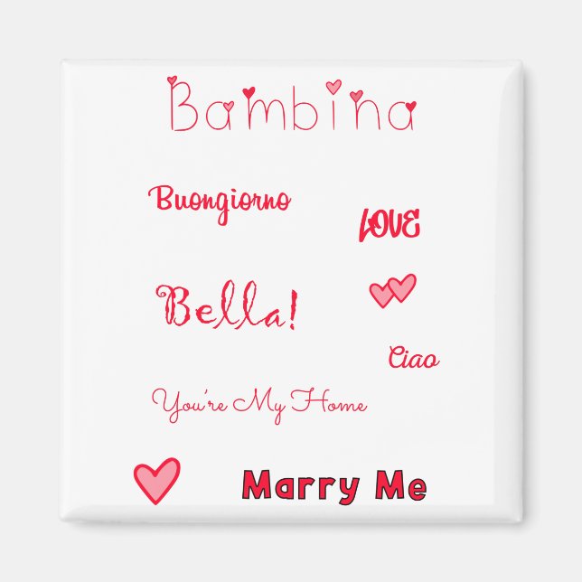 Imán Bambina Love Quotes Set Pack (Frente)