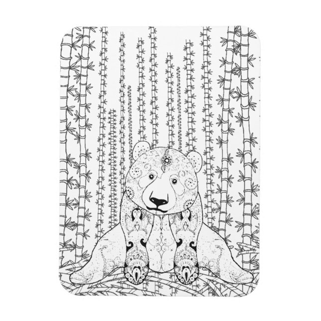 Imán Bamboo Panda Doodle (Vertical)